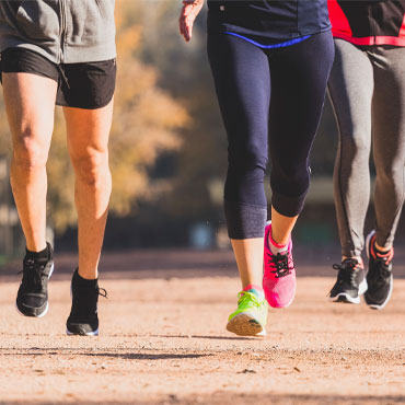 runners 3 sets of running feet